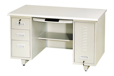 供應灰白鋼木結構電腦臺、寫字臺與辦公臺——廣州市鑫吉達辦公設備制造